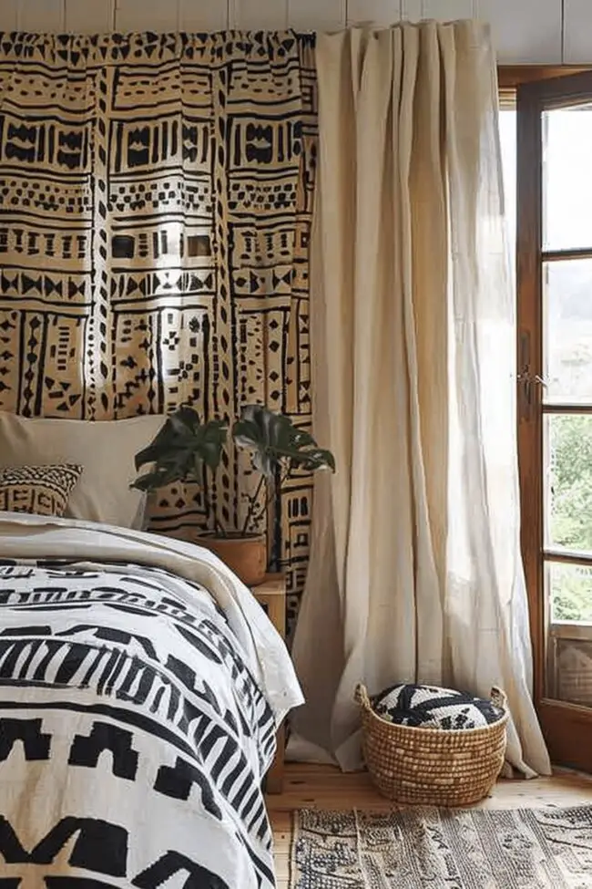 Mudcloth Tribal Curtain Panels